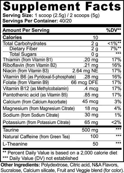 Sugar-Free Energy Powder (Fruit Punch)